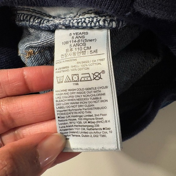 Baby Gap Boys Denim Shorts 5T Raw Hem Drawstring Waist Dark Wash 100% Cotton - Picture 6 of 9